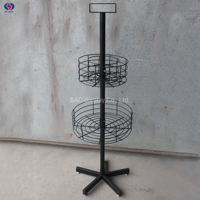 Customized Metal Wire Shelf Display Rack with Wheels