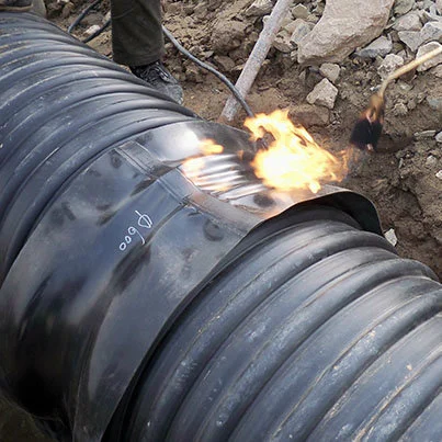 HDPE Plastic Manhole Metal Reinforced Corrugated Pipe Heat Shrinking Sleeve