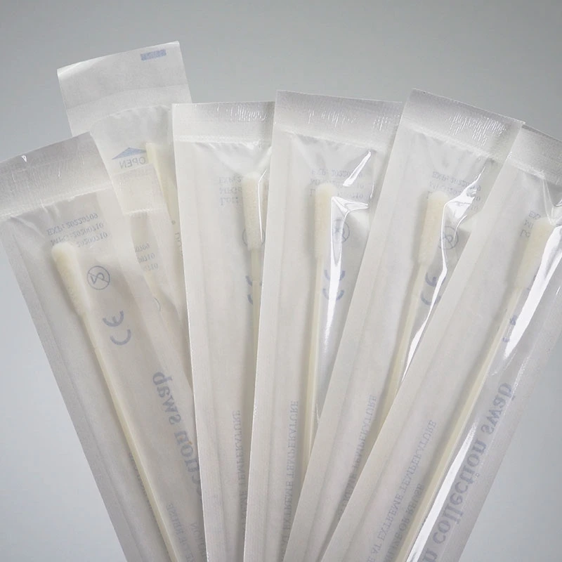 Virus Antigen Test Throat / Nasopharyngeal Flocked Nylon Sterile Disposable Collection Swabs