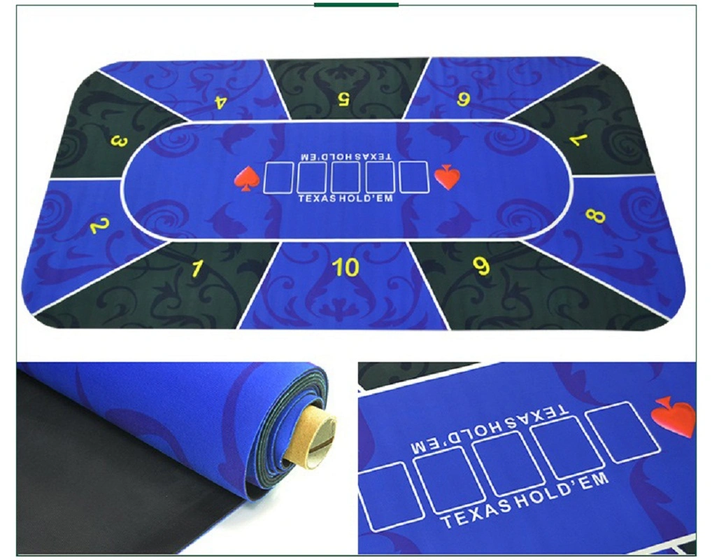 Customized Printing Casino Table Cloth Gambling 1.8m Rubber Poker Table Mat