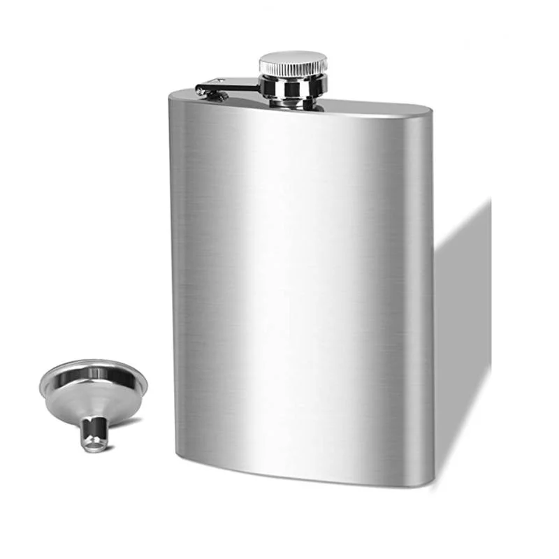 Classic Portable Stainless Steel Pocket Hip Flask for Whisky Vodka Alcohol as Men&prime; S Gift