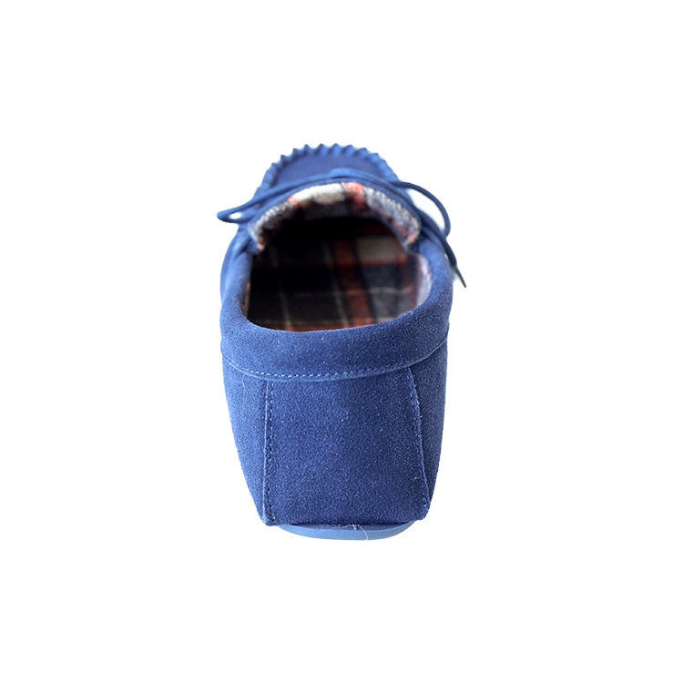 Custom Men' S Cuir de vache Plaid flanelle tissu chaussures de loisirs de mocassins de plein air douce