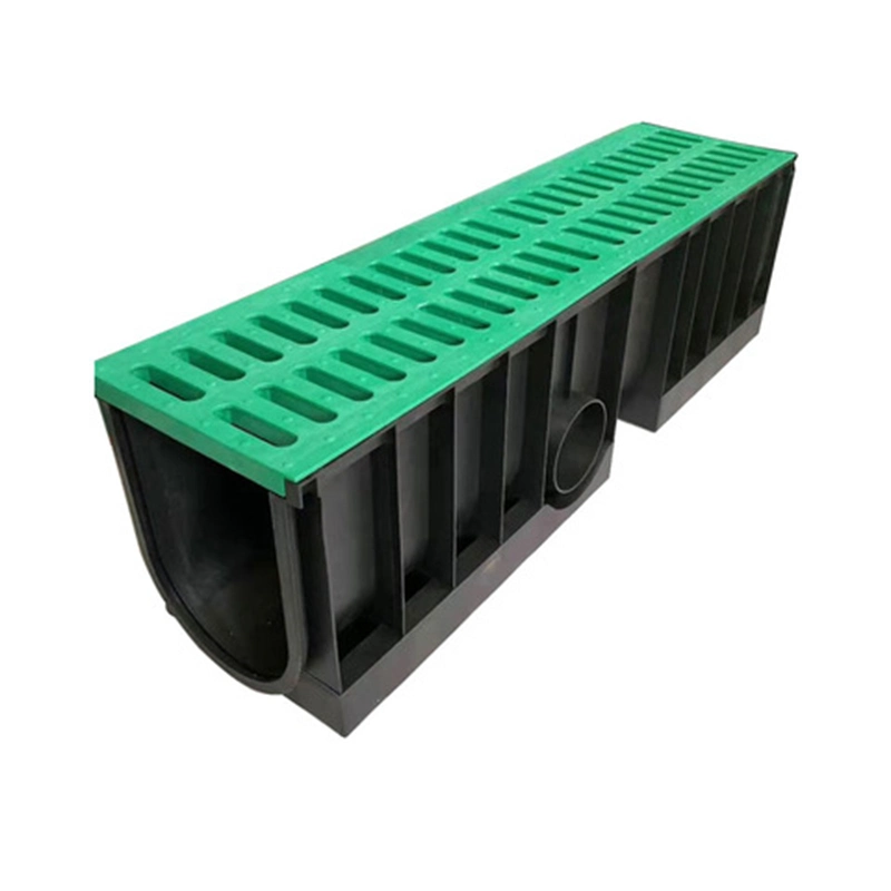 En124 Resin/Plastic SMC Composite Drain Drainage Channel Grate U 150mm Width 250mm Height 1000mm Length