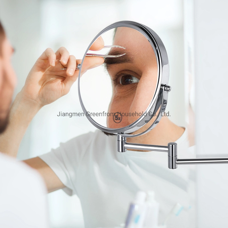 Greenfrom 8 Inches Round Dual Sides Magnifying Wall Mount Mirror