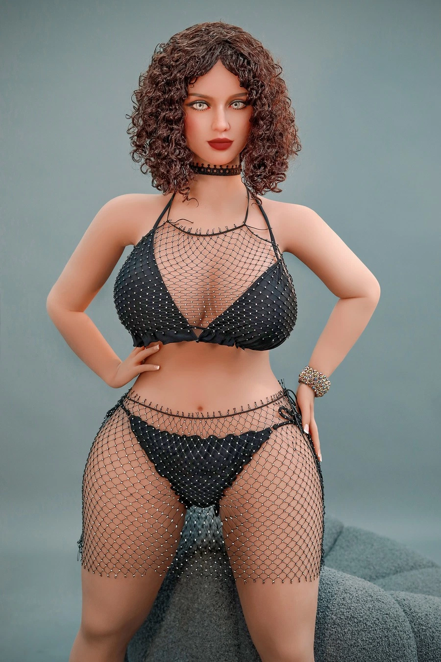 2023 Última muñeca sexual realista de pecho grande de 162 cm con cabello rizado y trasero móvil Love Doll