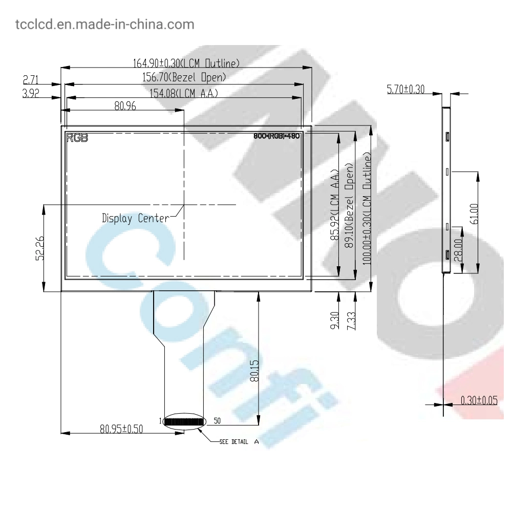 TFT 1024X600 de 7 polegadas/800X480 pontos FT5436/FT5426 IPS com toque capacitivo Monitor LCD Display (visor LCD)