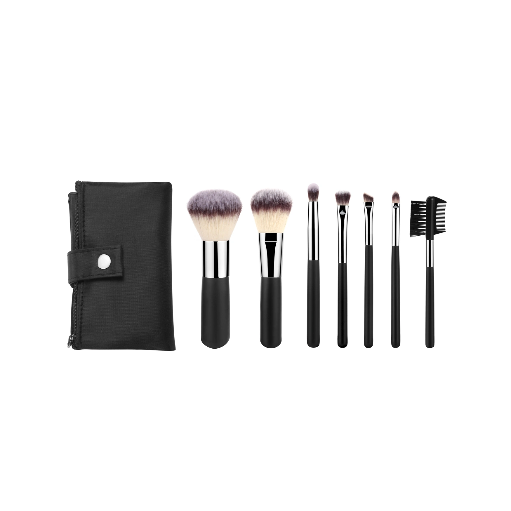 7pcs Reise-Pinsel Set Make-up-Bürste mit Knopf Tasche