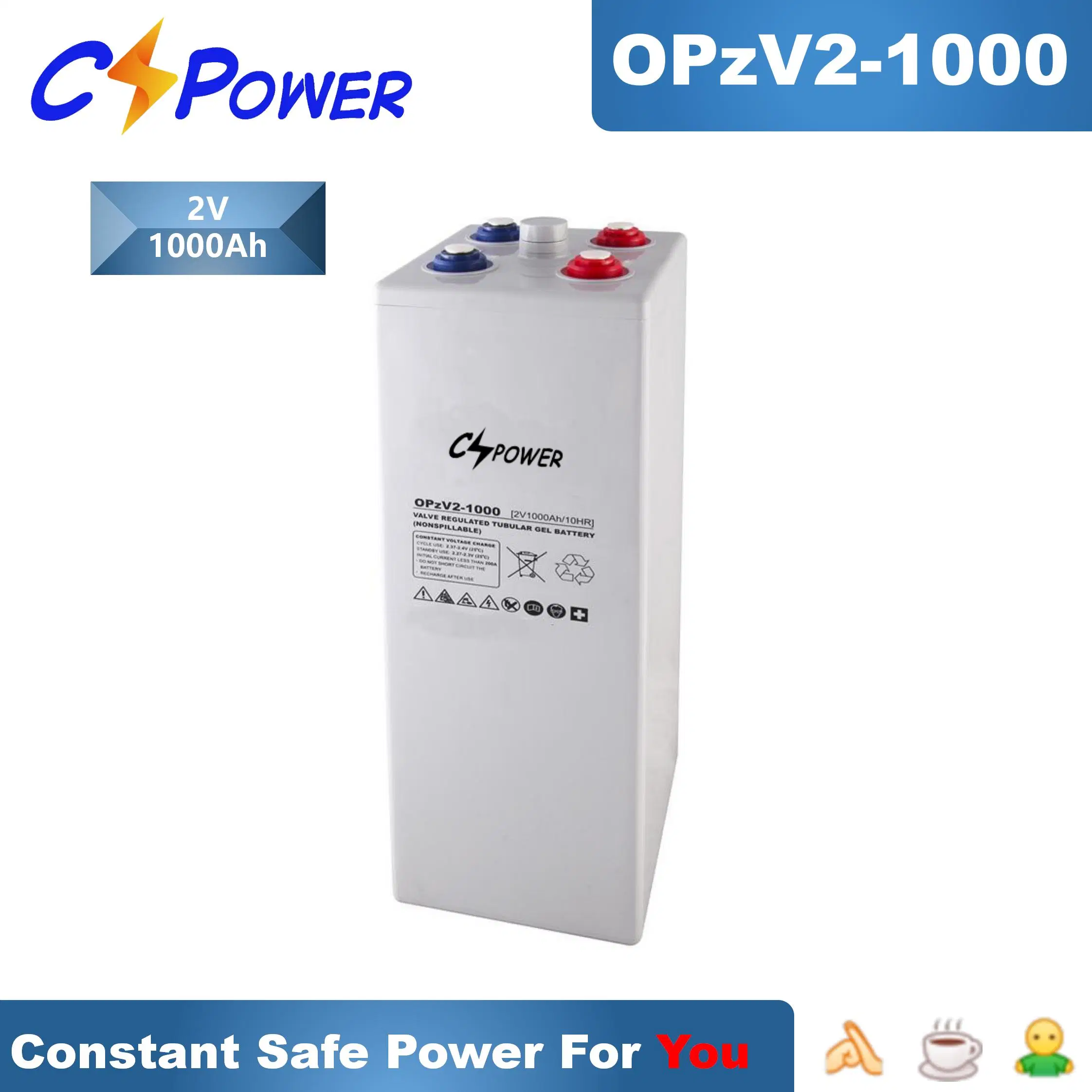 Cspower Deep-Cycle-Tubular-Gel-Solar-Batteries 2volt-3000ah/2500ah/2000ah/1000ah Opzv Battery/Energy-Storage-Solar-Panel Battery for Goverbment Projects/Csg