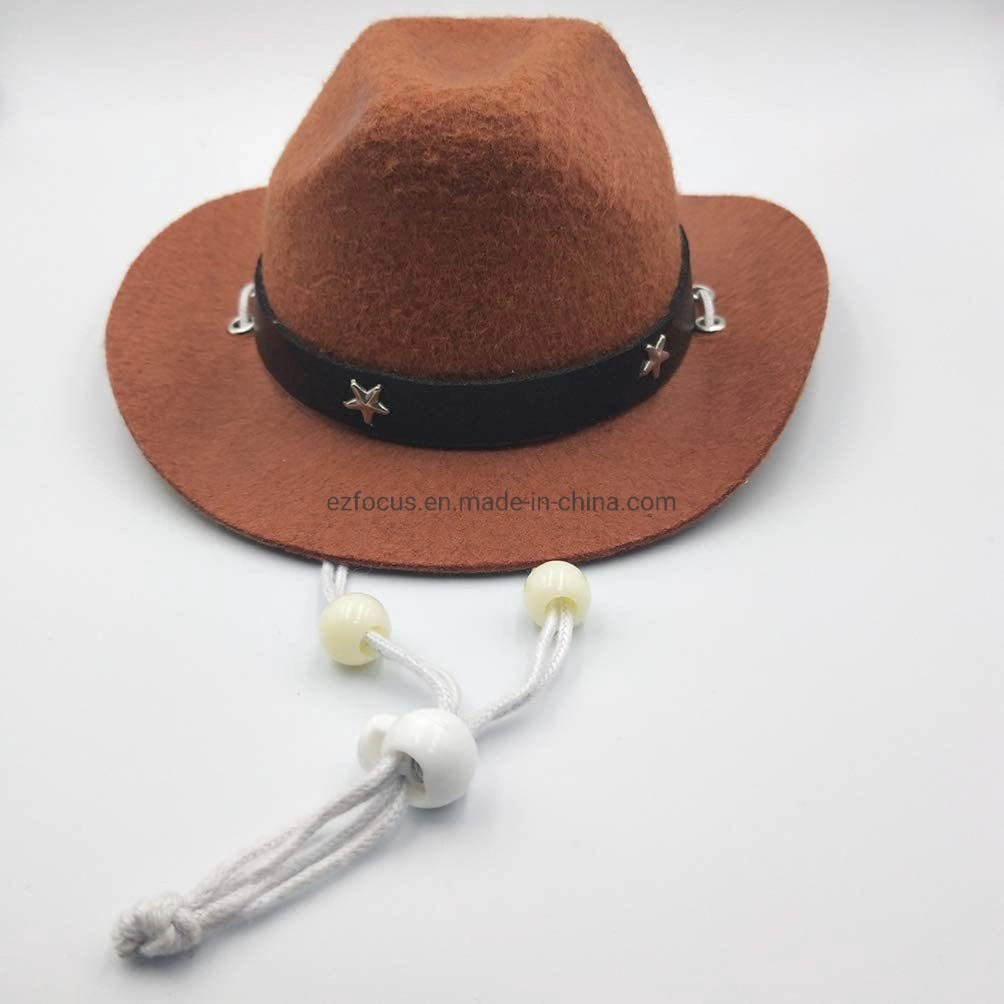 Cowboy Hat Dog Pet Costume Accessories with Adjustable Rope Design Wbb12443