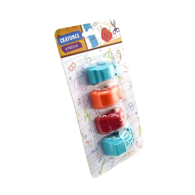 Flexcils 3D Mini Car Shape Crayon Shape 4 Colors Blister Card Combination Crayons 3D for Children