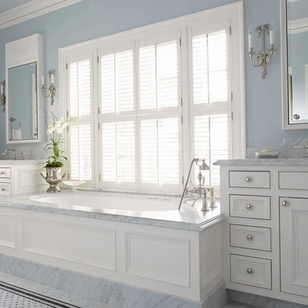 White Painted Woodlike Plantation Type Poly Shutters