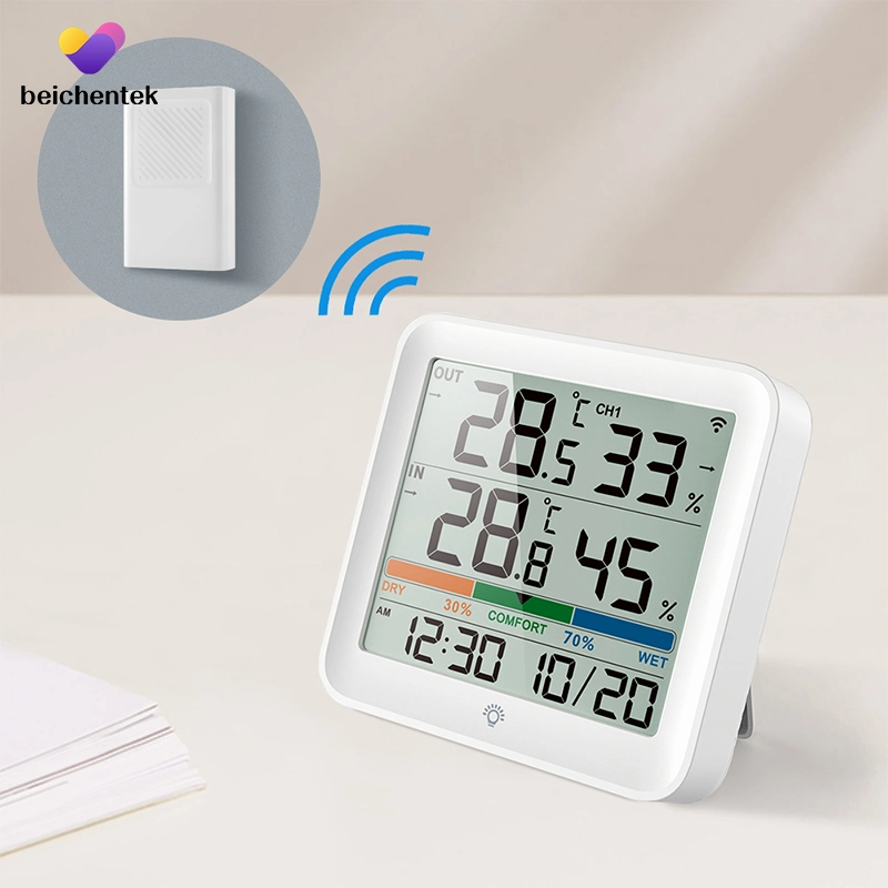 Digital Thermometer Hygrometer Elektronische LCD Temperatur Feuchtigkeitsmessgerät mit Datum Uhranzeige