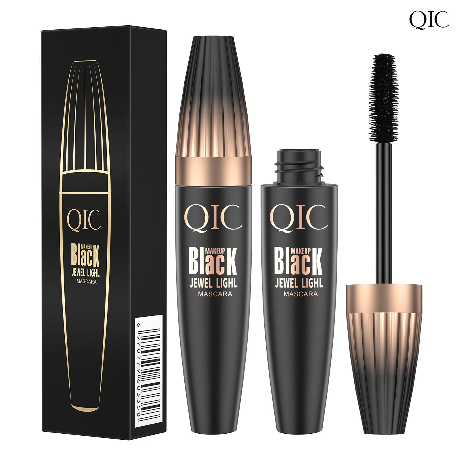 Qic Fengying 4D ojo negro resistente al agua suave maquillaje