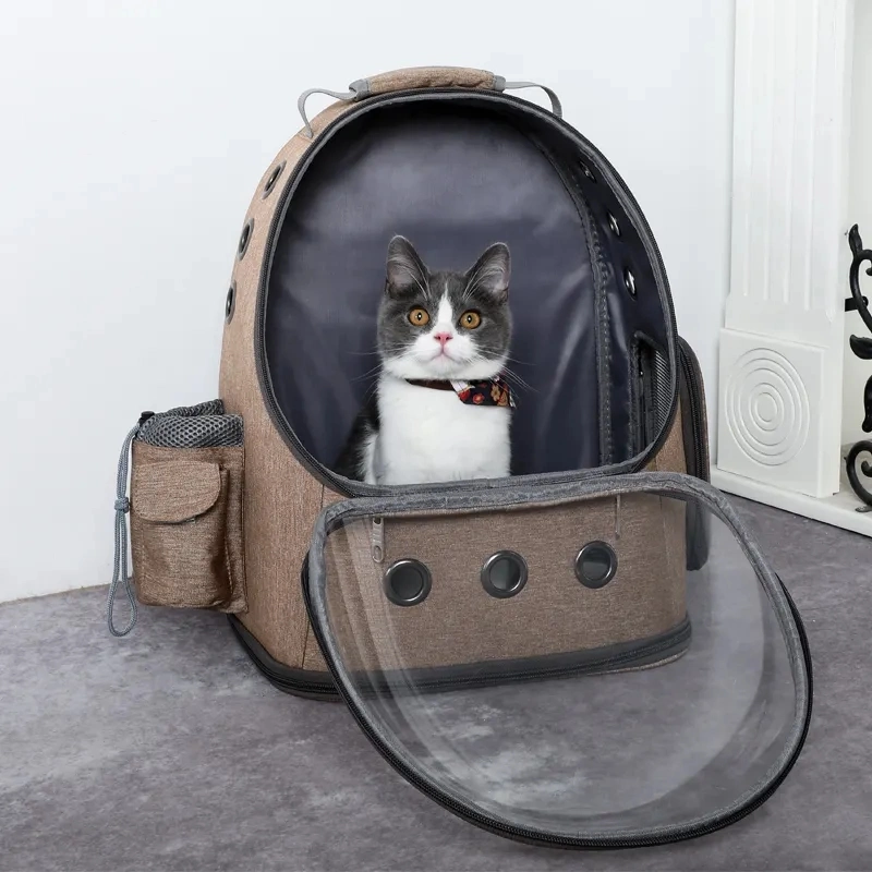 Mochila para animais Cat fora do saco de espaço transparente portátil para animais de estimação Saco respirável suporte de mochila Cat para viagem
