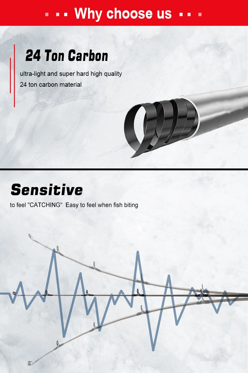 24t de fibra de carbono Baitcasting varilla con mango de EVA