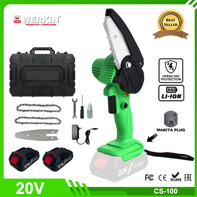 Werkin 20V Cordless Chain Saw with 2000mAh Li-ion Battery