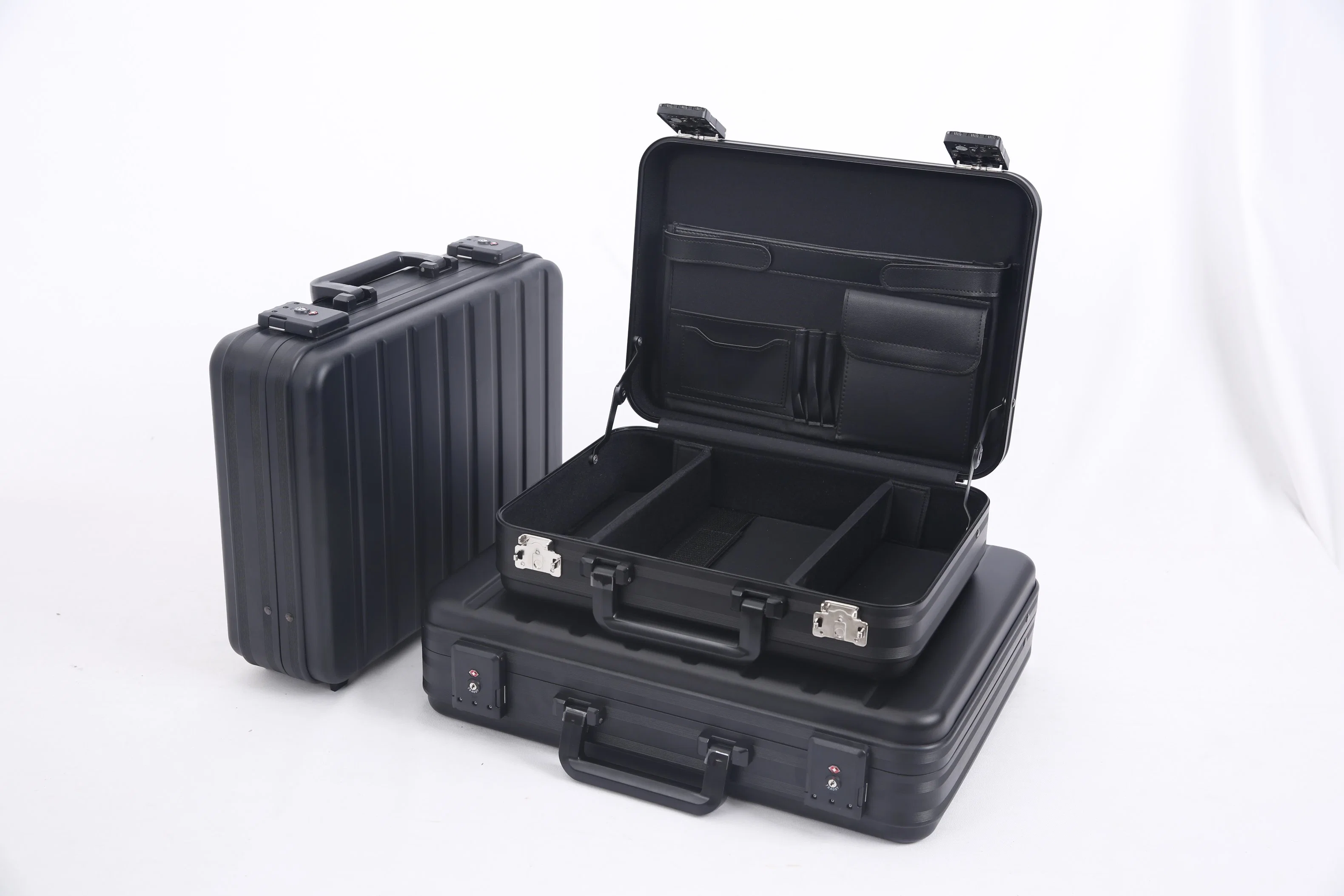 Black Portable Safety Hard Waterproof Shockproof Full Aluminum Case with Combination Lock