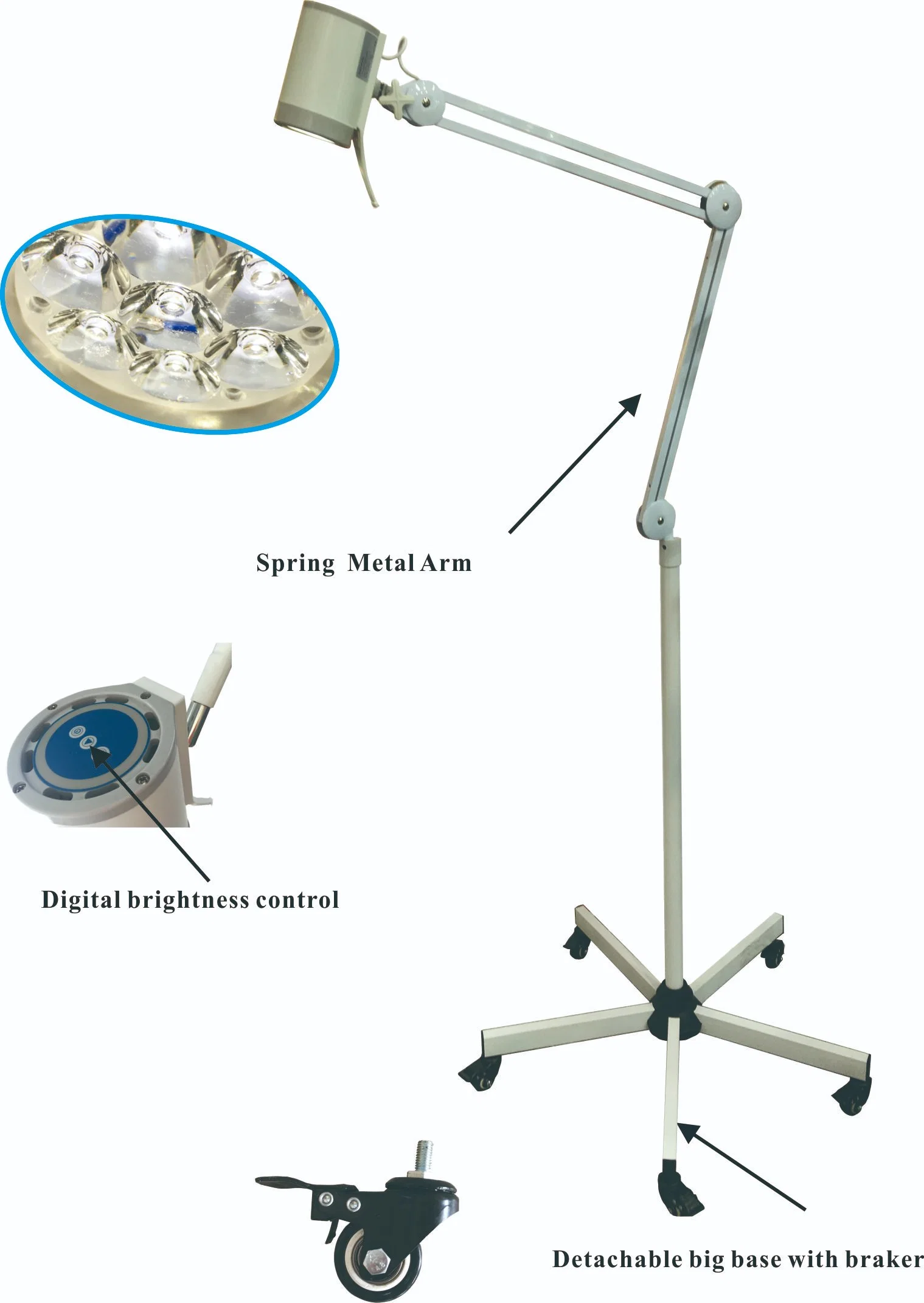 Ks-Q7e Metal Articulated Arm LED Examination Lamp for Medical Equipment, Hospital Furniture