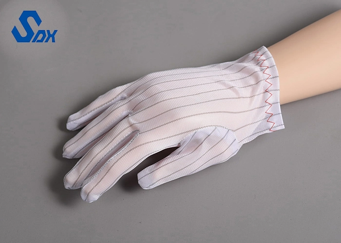 5mm Sripe Gloves Anti Static ESD Nylon Fabric for Industry Electrostatic Eliminating