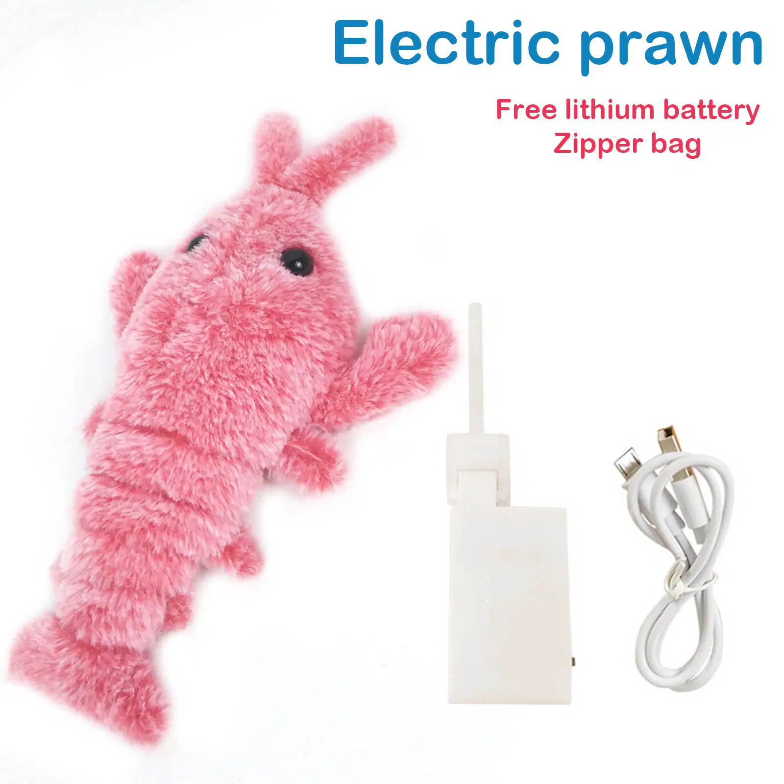 Electric Moving Plush Catnip Lobster Prawn Kitten Toys Interactive Exercise Pet Toys for Indoors