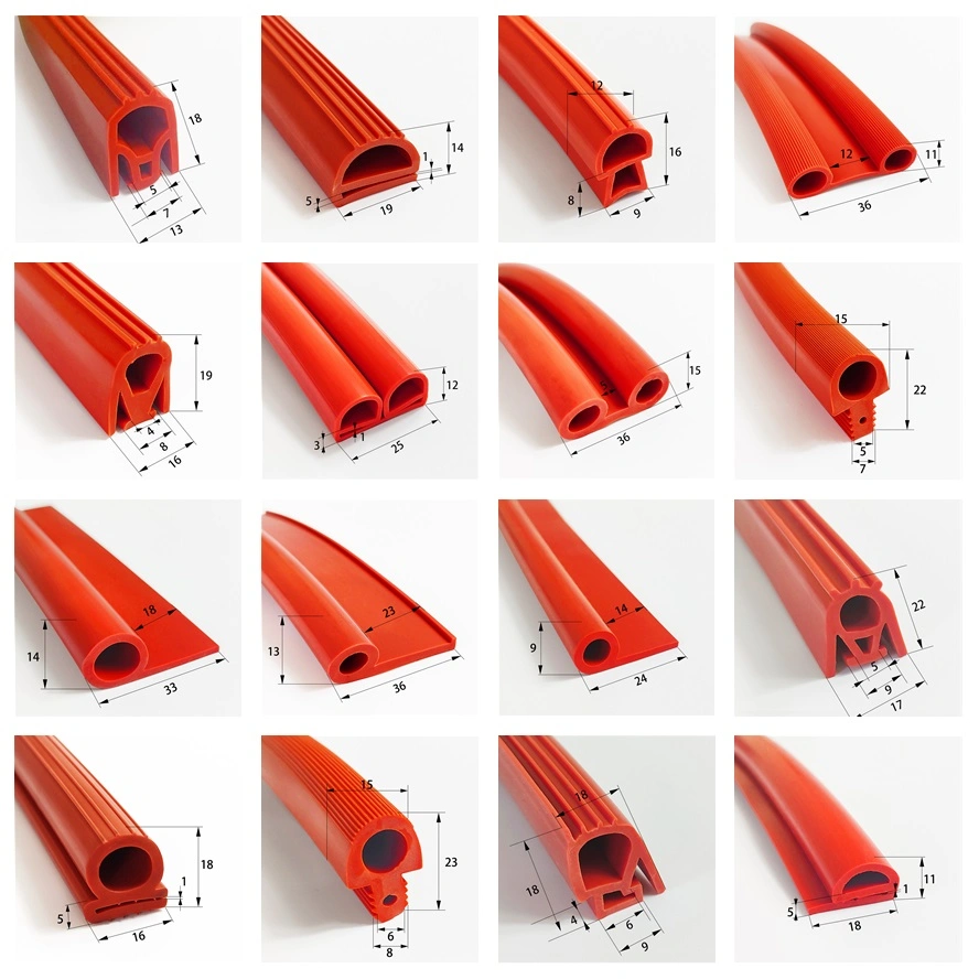 25mm 35mm 45mm U Shaped Red High Temperature Resistant Width Door Bottom Self Adhesive Silicone Seal Strip