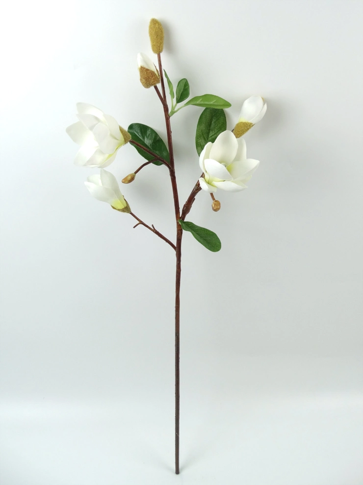 New Design High quality/High cost performance  Indoor Decoration Artificial Single Stem Magnolia Flower