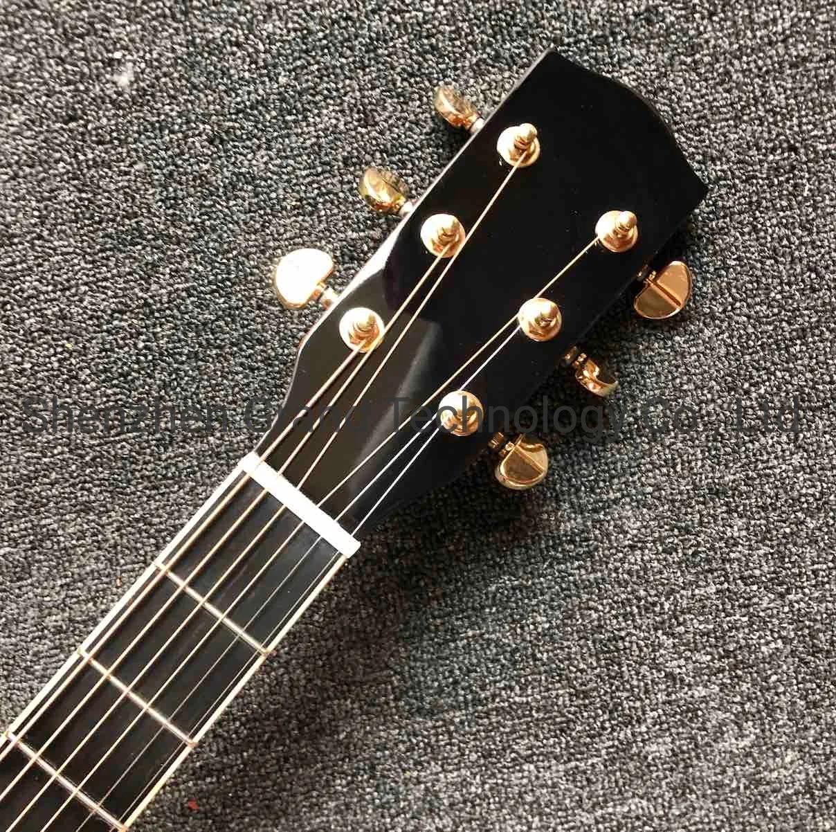 Custom 39" Aaaa All Mahogany Maple Binding Acoustic Guitar