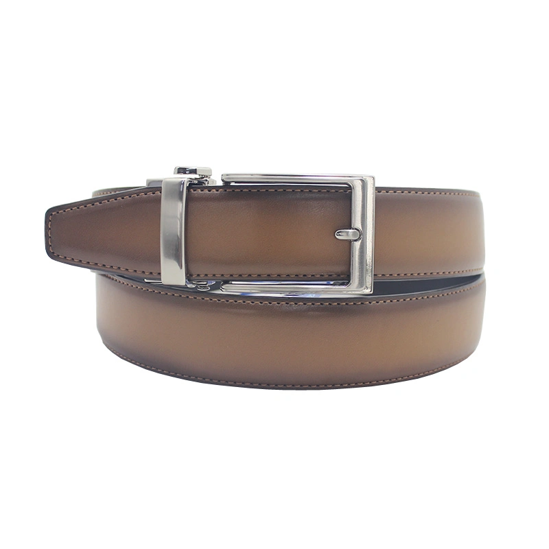 Custom Automatic Buckle Ratchet Men Cowhide Genuine Leather Belt for Man