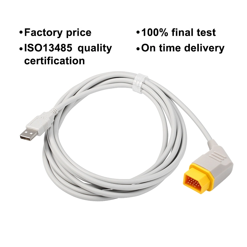 Cable adaptador de transductor de presión de 14 pines con alta calidad a. USB para cable de presión Nihon Kohden