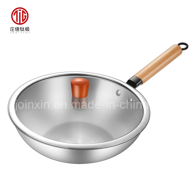 32cm Ultralight Metallic Grey Titanium Wok Cookware Chinese Frying Pan Wok