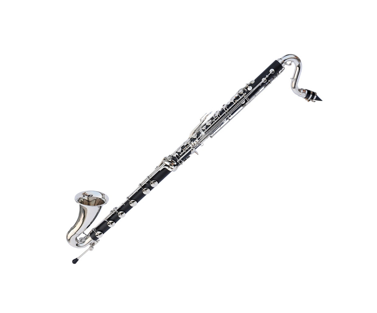 Ebony Body Silver Plated Bass Clarinet Low C