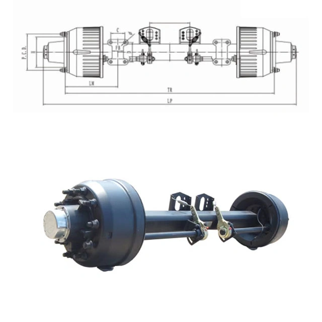 Manufacturer American Type Outboard Axle 13t 16t Axle for Semi Truck Trailer