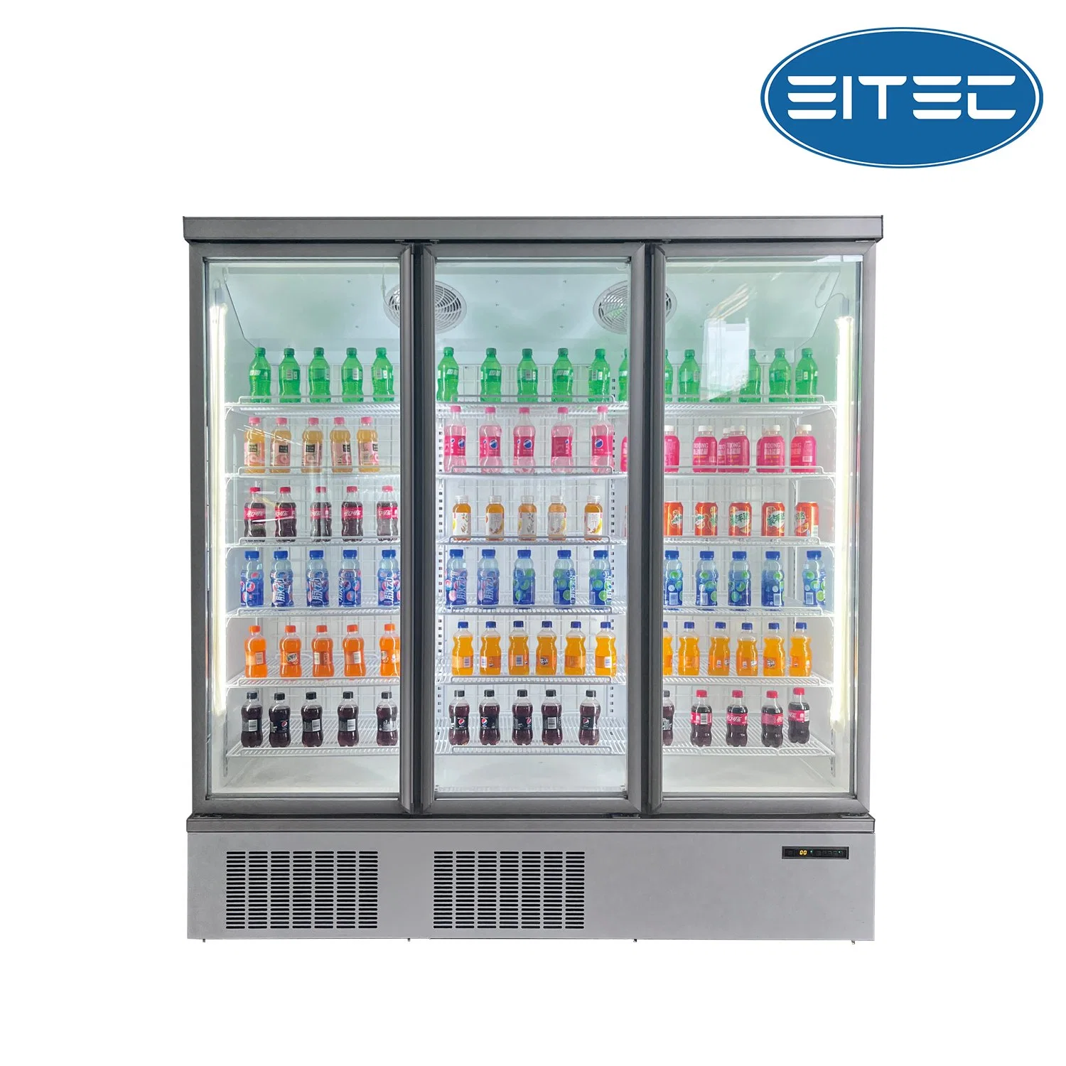 Congelador de frigorífico vertical com visor de porta de vidro de encaixe comercial