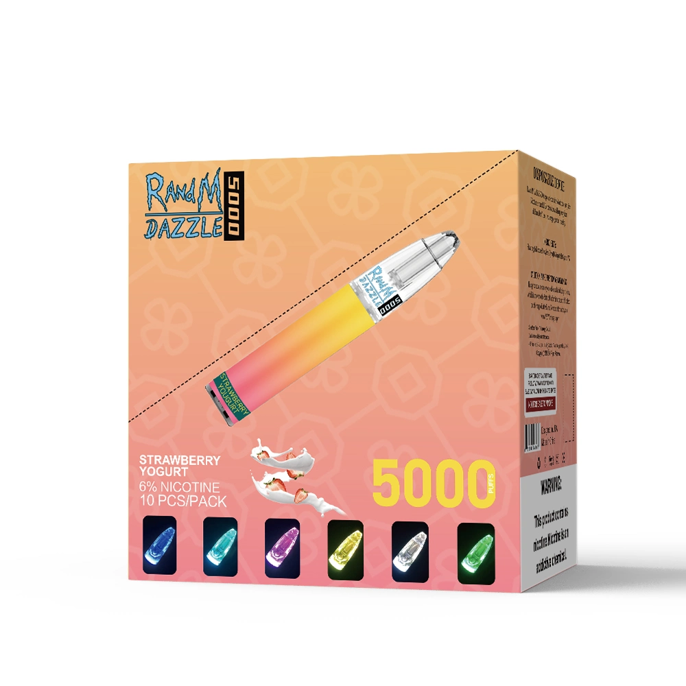 Best Sealing R and M Dazzle 5000 with LED Light Flashing and 14 Flavor Available Disposable/Chargeable Vape Pen