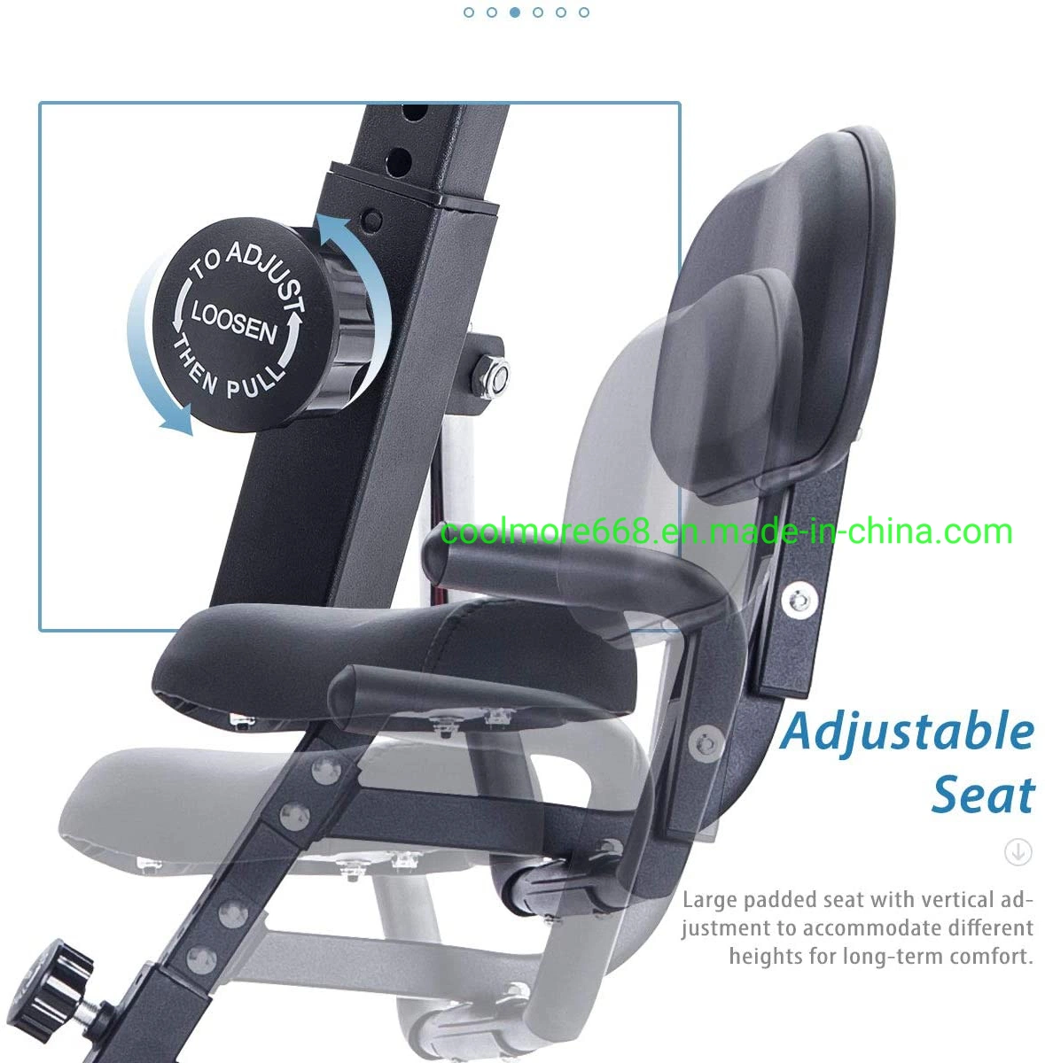 Bicicleta plegable Bicicleta estática, gimnasio vertical y yacente X-moto con 10 niveles de resistencia ajustable, el brazo de bandas y Backres