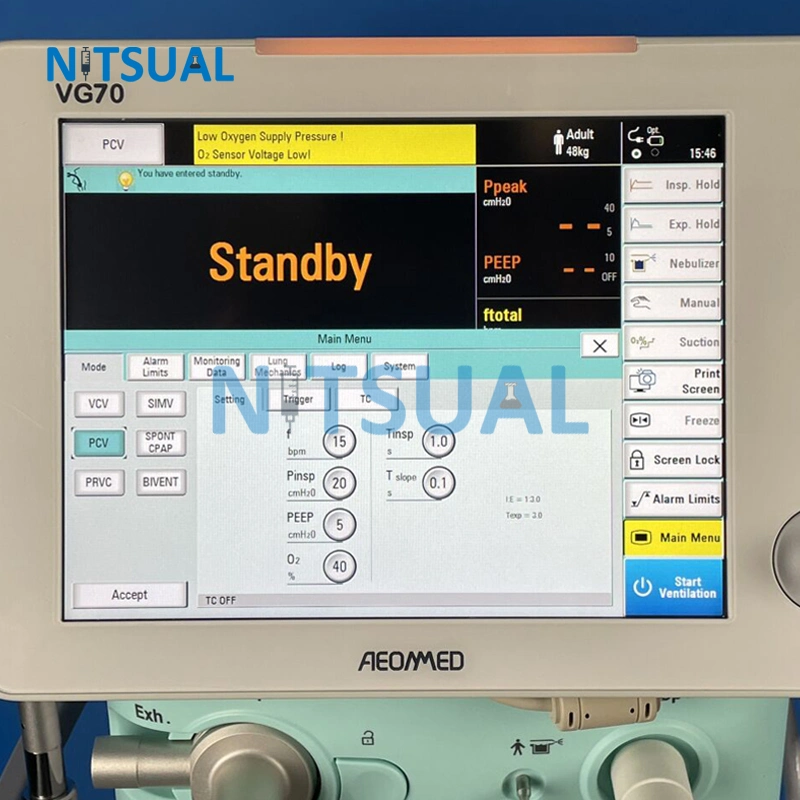 Aeonmed Vg70 équipement chirurgical de l'hôpital de ventilateur USI pour nourrisson et Adulte