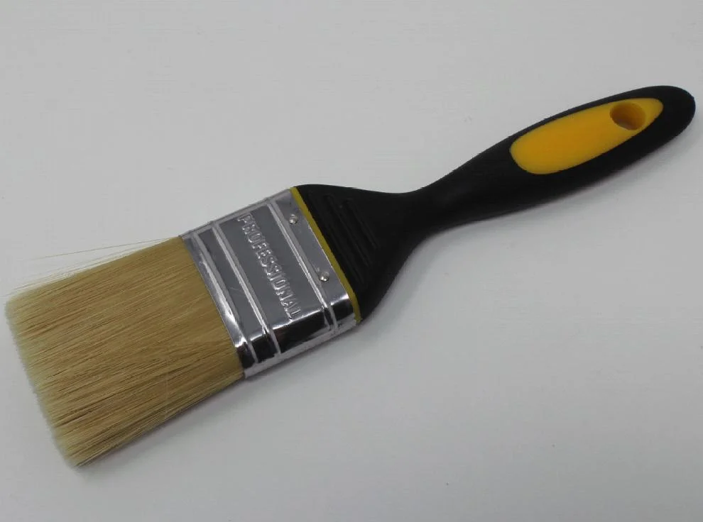 Outils de peinture à poignée souple couleur double Bristle blanc professionnel Jeu de pinceaux poignée en caoutchouc