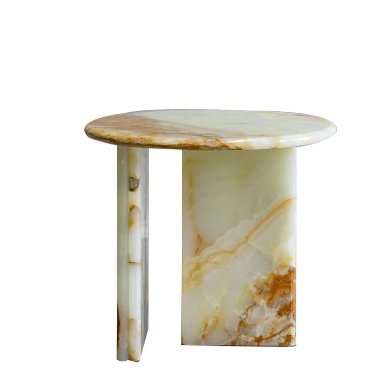 Luxury Sofa Furniture Table Round Modern Green Onyx Coffee Table