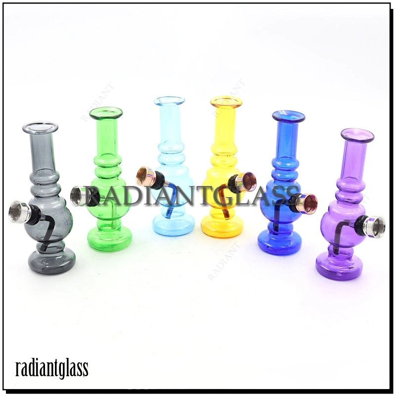 Commerce de gros de verre colorés mixtes avec le godet Portable Mini cigarette Pipe