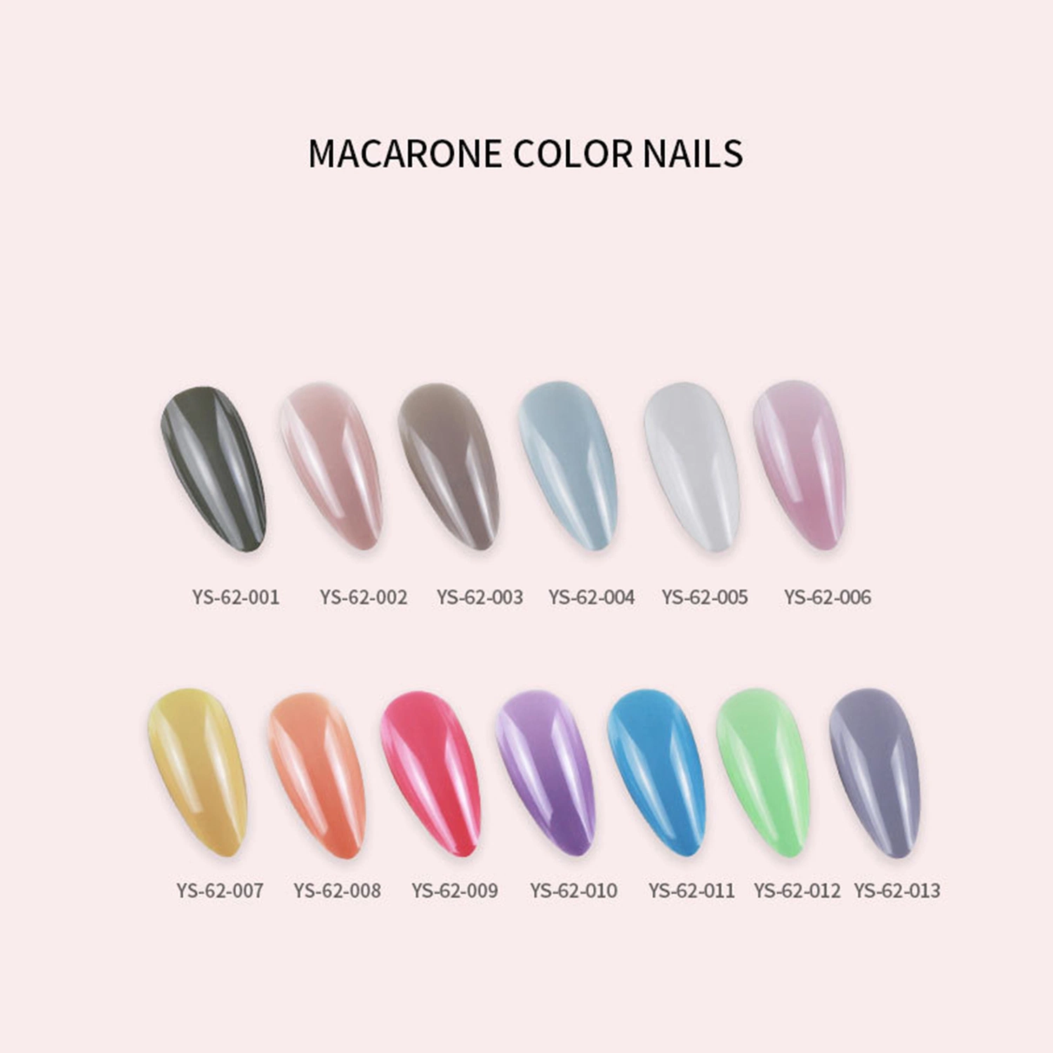 Medium Length Coffin Almond Macaron Solid Color Press on Nails Tips