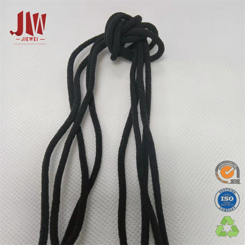 China Fábrica de Nylon de alta qualidade em preto/branco 3mm Earloop elástica