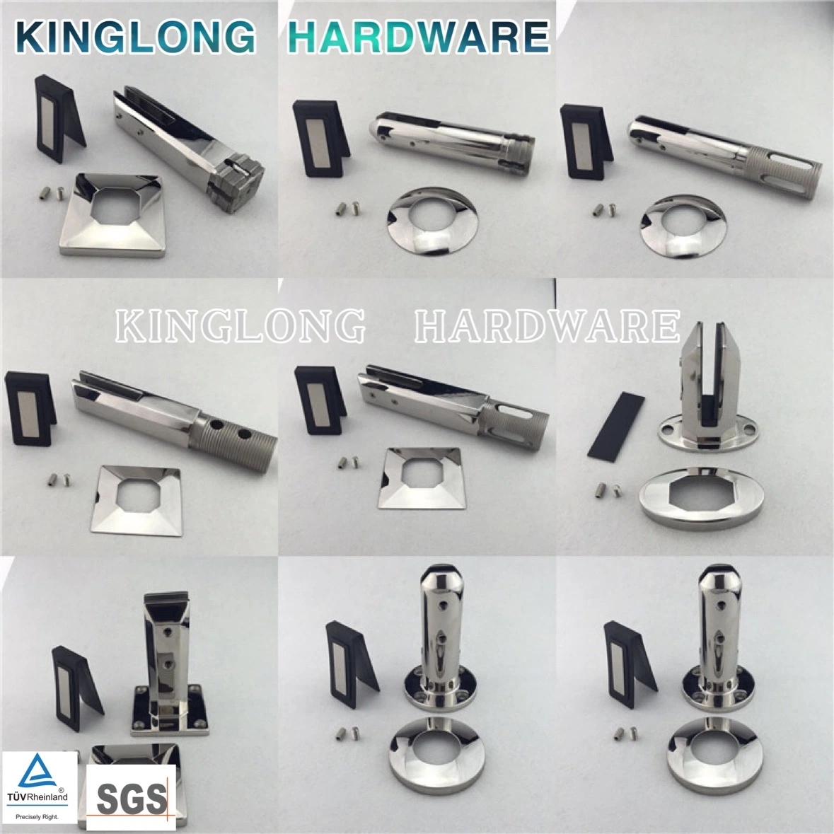 304 Stainless Steel Glass Clamp Pool Glass Fixed Clamp No Punching Balcony Stair Railing Guardrail Post Accessories