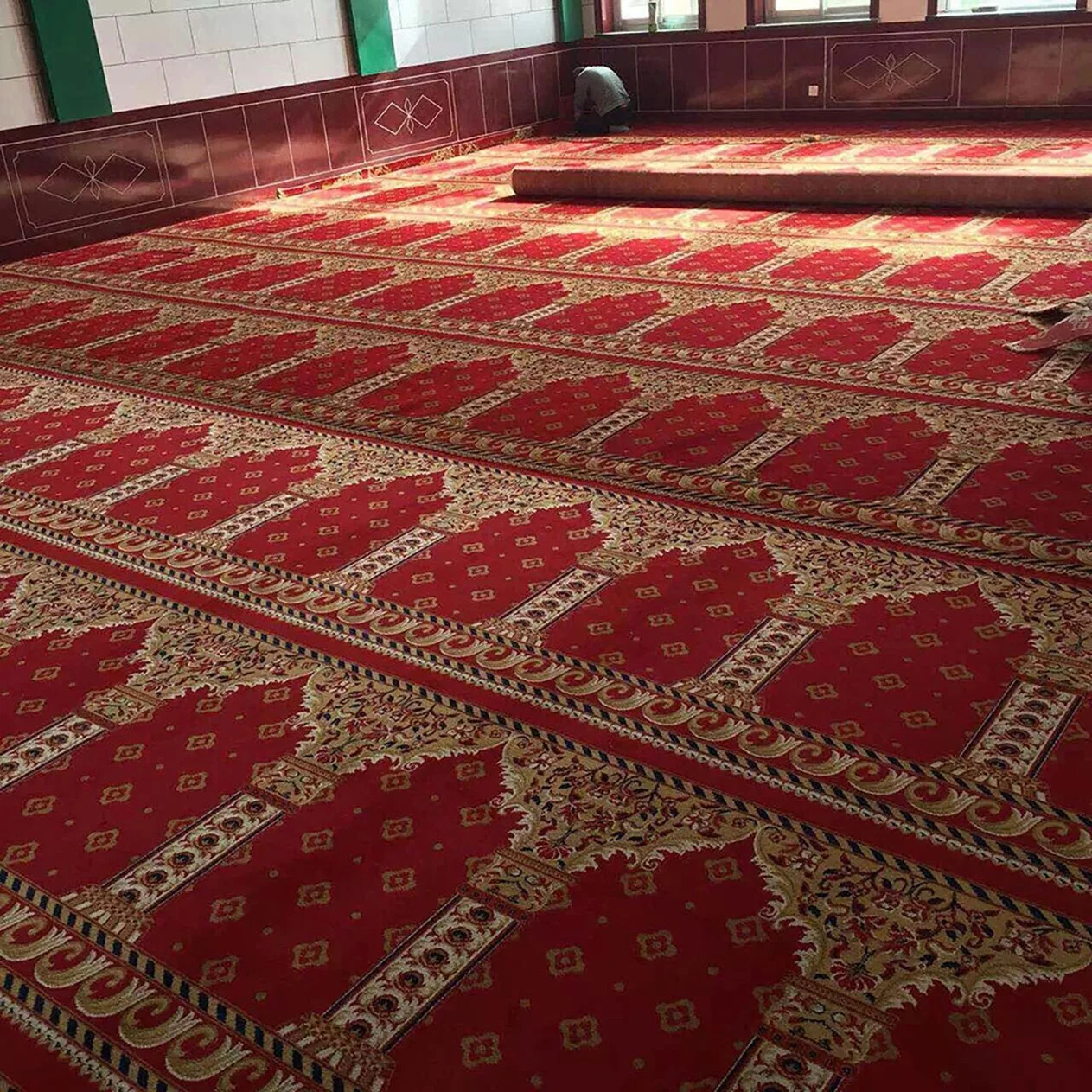 Suave y caliente lana máquina de polipropileno Tufted Mosque Oración Alfombras