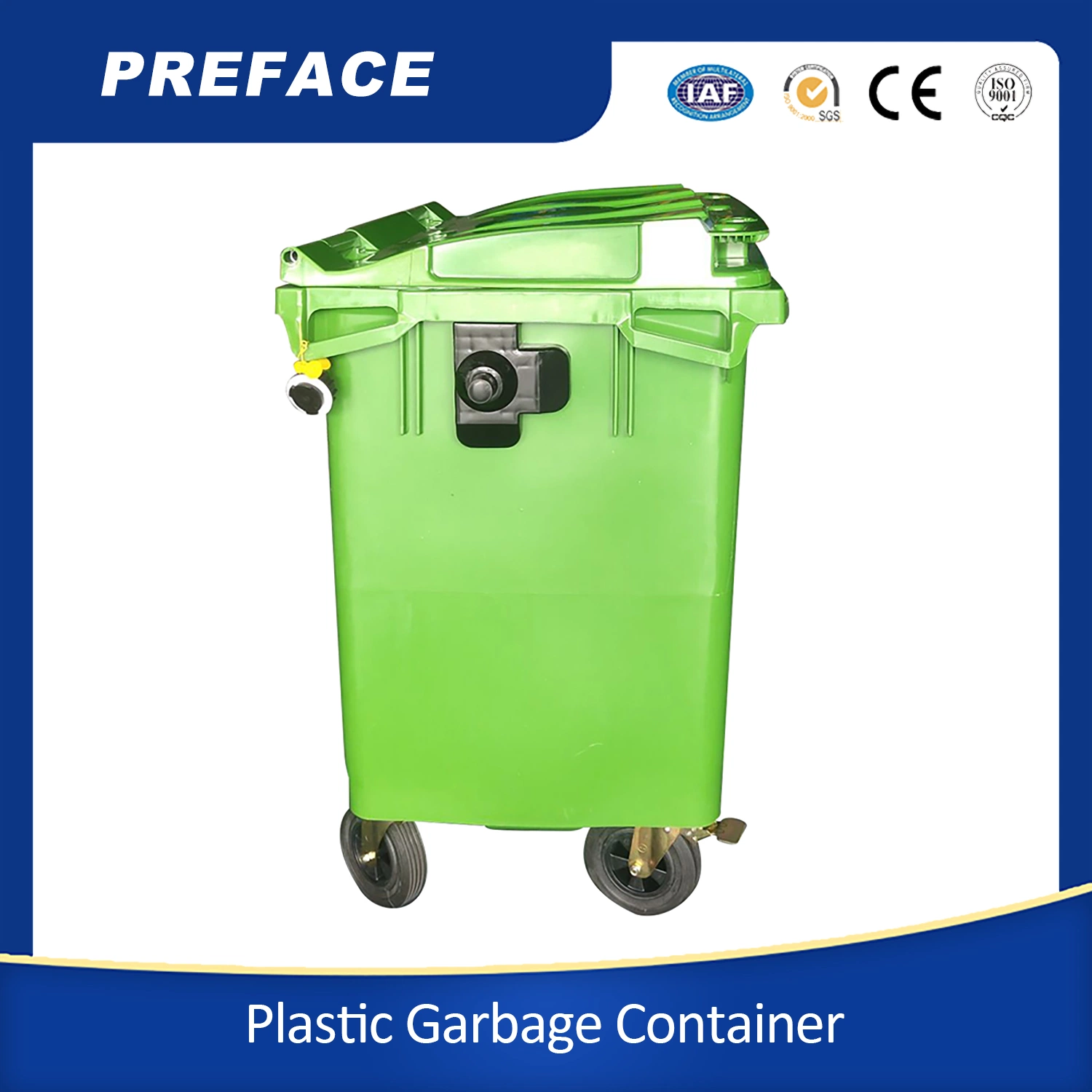 Poubelles en plastique 1100L/660L Grande poubelle de recyclage poubelle en plastique