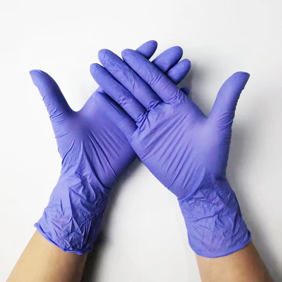 7 Mils 8 Mils Disposable Nitrile Transparent Powder-Free Gloves Industrial Plastic Gloves