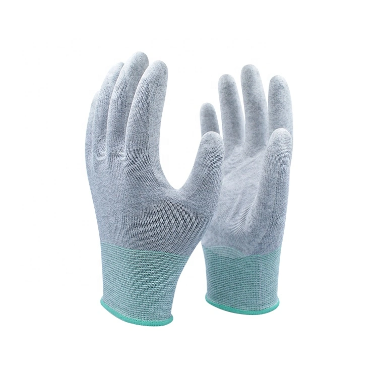 PU Palm Coated for Electronic Work Antistactic Safety Gloves