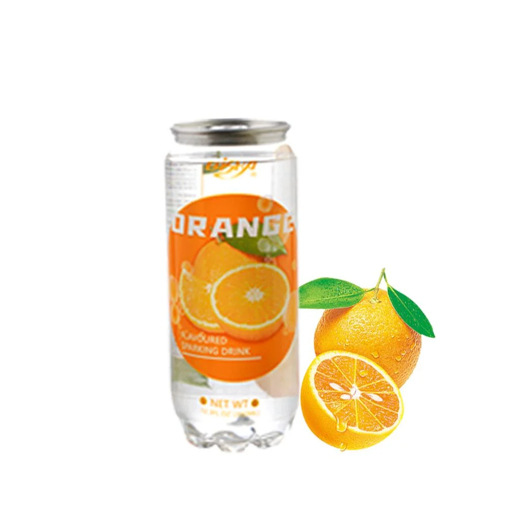 French Natural Sweet Private Label 350ml Orange Flavor Sparkling Water