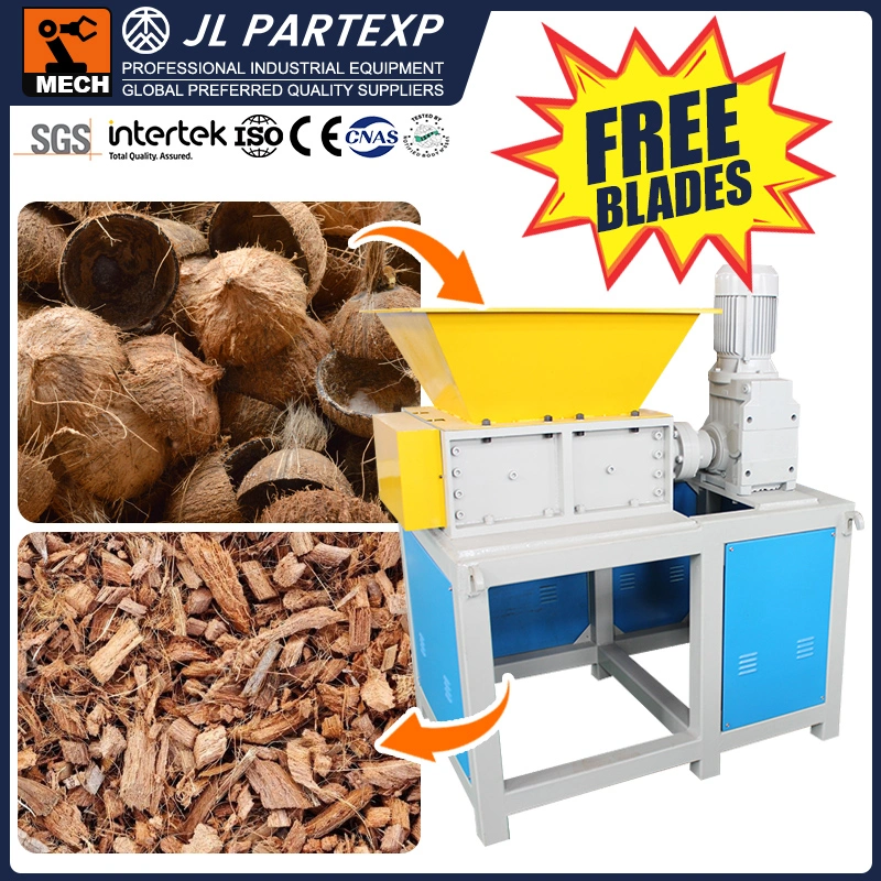 Free Blades Knives!!!Mini Mobile Waste Used Waste Dry/Green/Young Coconut Husk Shell Hush Recycling Equipment Crusher Trade Shredding Machine Shredder for Sale