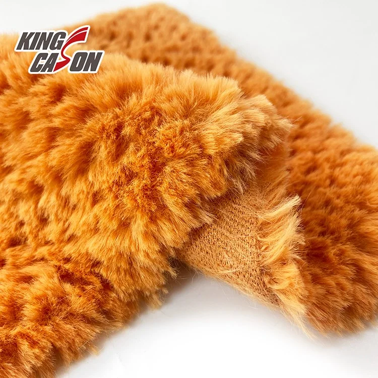 Kingcason 100% Polyester Microfiber Medium-Weight Short Pile Dyeing Pineapple Rabbit Fur for Winter