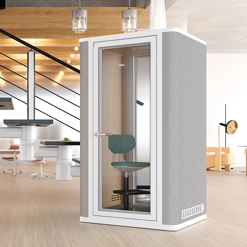 Silence Work Pod Booths Armless Tall Chair Telephone Phone Booth for Lifting Office Chair with Footring